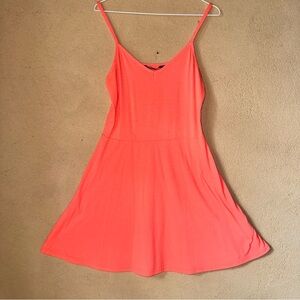 Coral Spaghetti Strap Dress
